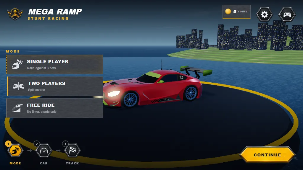 Mega Ramp Stunt Racing 3D gameplay capture 1